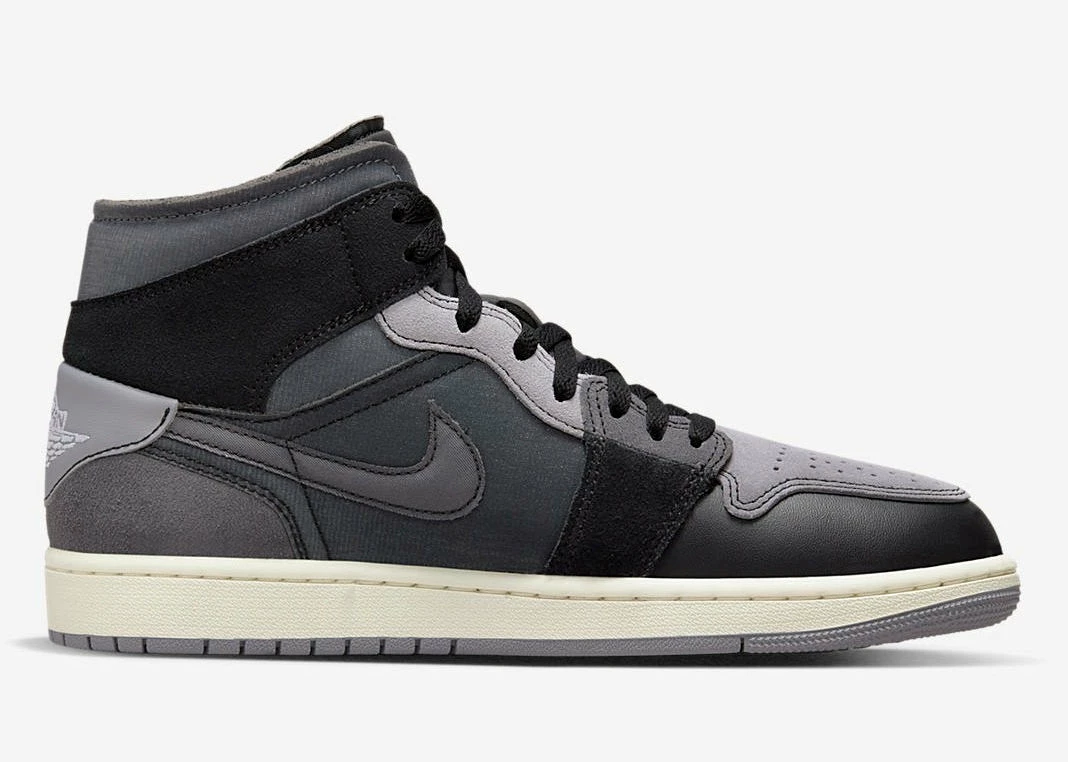 Air Jordan 1 Mid SE Craft Black Cement Grey LT Granite DM9652-001 - Image 2